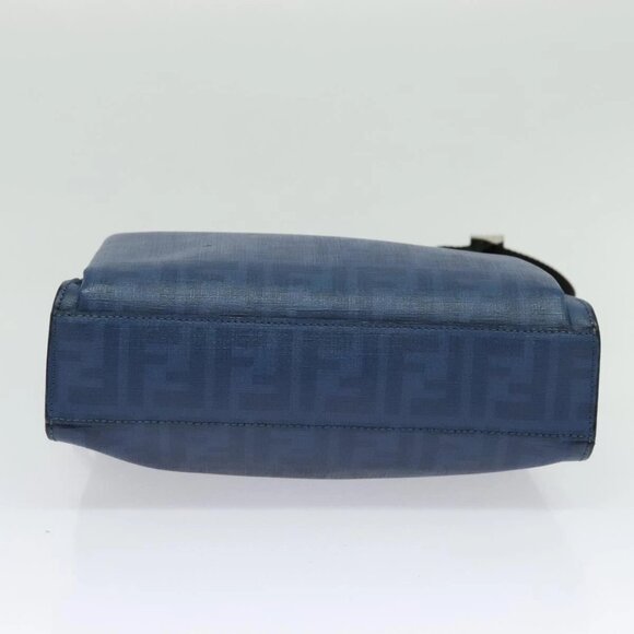 FENDI Zucca Canvas Shoulder Bag PVC Blue Silver Auth bs28711 - Picture 7 of 16